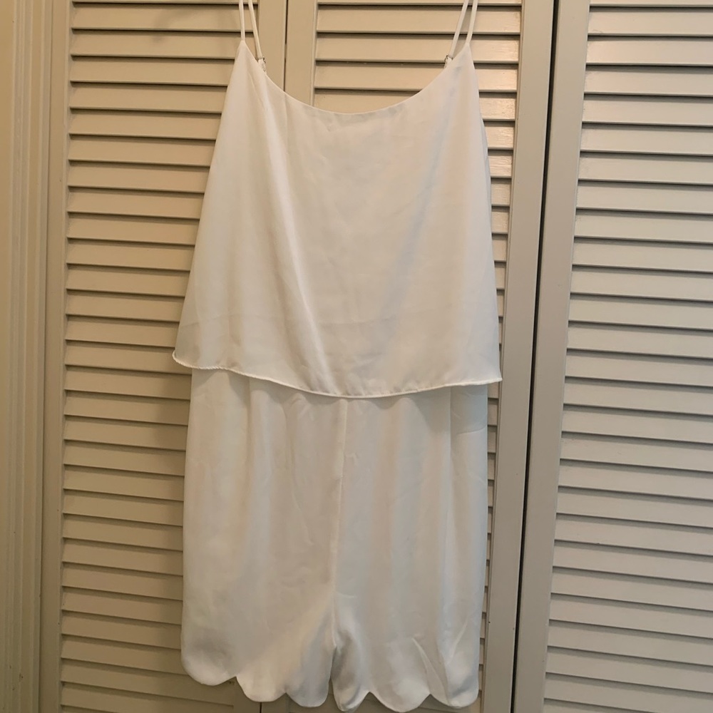 Naked Zebra Sleeveless Scalloped Romper